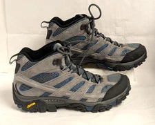 Merrell Moab 2 Vent Hiking Boot Mens 10.5 Castle/Wing Grey Blue Leather J42485