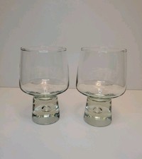 VTG Kosta Boda Mambo Bubble Stem Glasses Sweden, Set Of 2