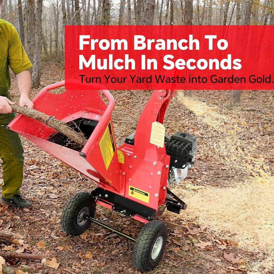 Trituradora astilladora de madera trituradora motor de gasolina de alta resistencia de 7 HP de 2" 212cc 4,1 KW Foto 3 de 4