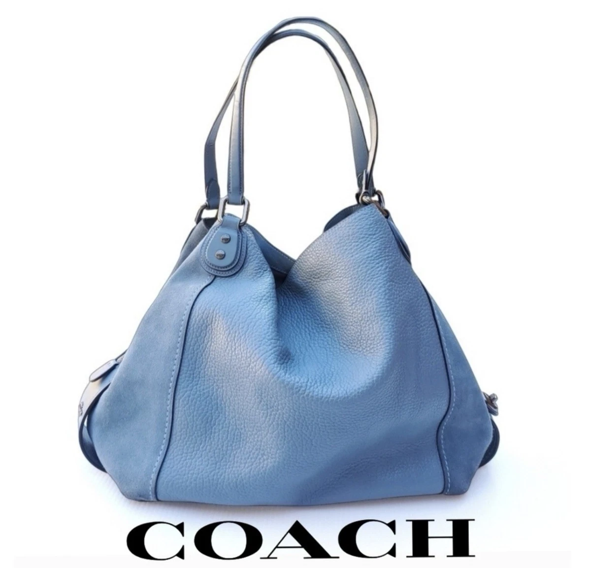 Coach Women's Suede Exterior Blue Bags & Handbags for Women for