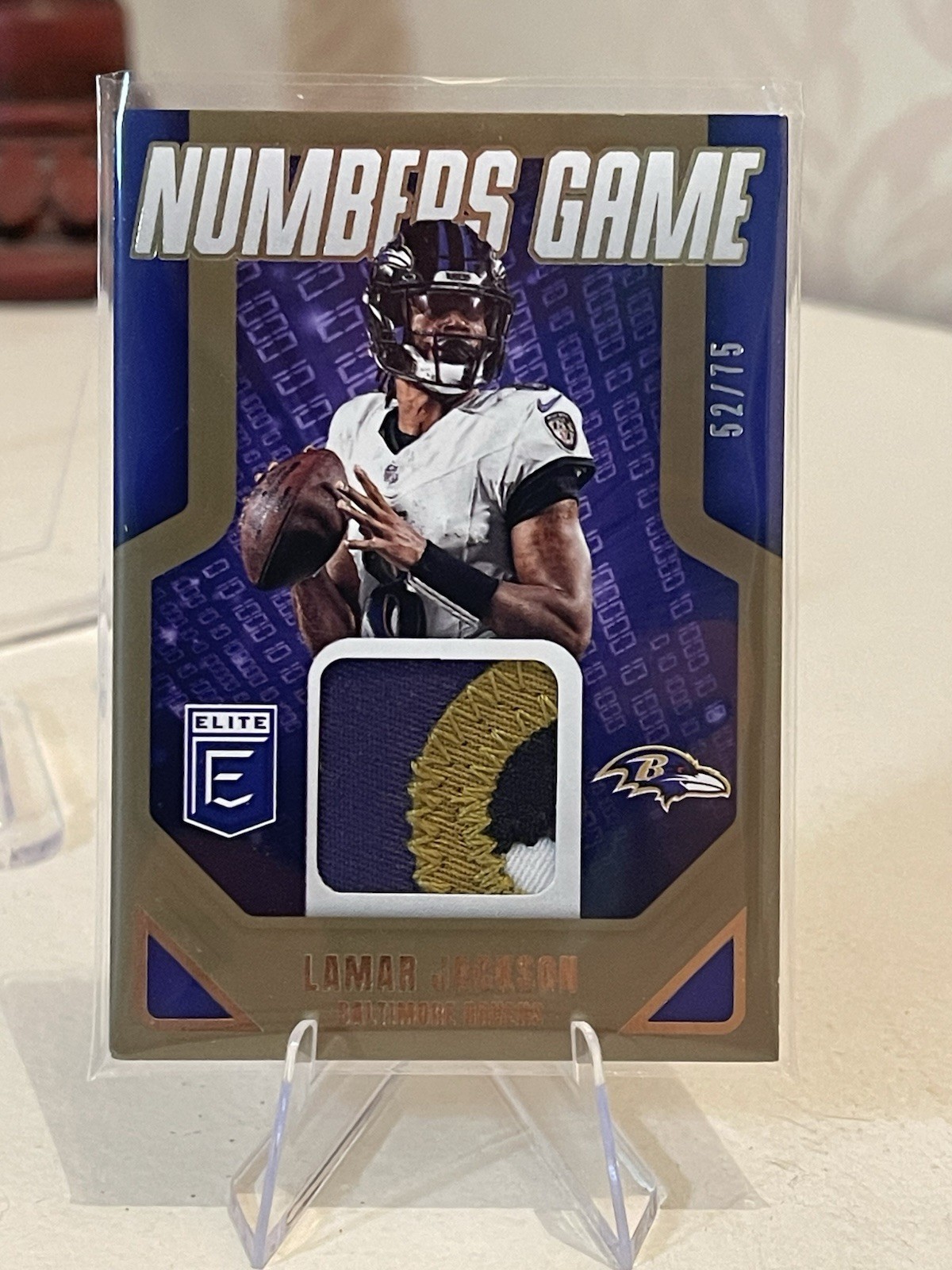 Panini 2025 Donruss Elite Lamar Jackson Ravens Numbers Game Jerseys Mem #NGJ-LMJ