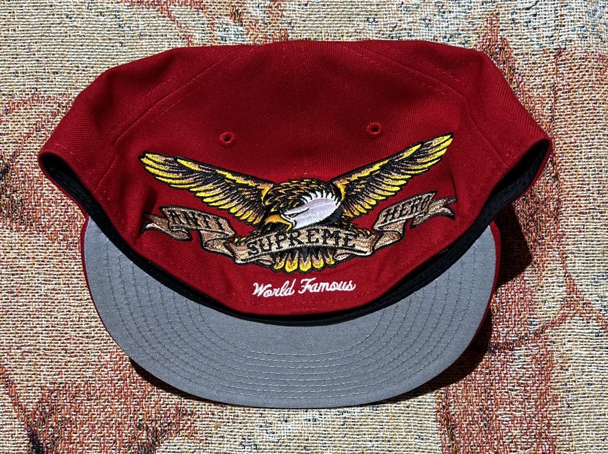 Supreme ANTIHERO New Era 559Fifty Fitted Cap Hat Red 7 3/4 Brand
