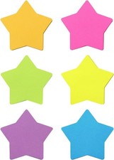 Star Shaped Sticky Notes 6 Color 75 Sheets 6 Pads