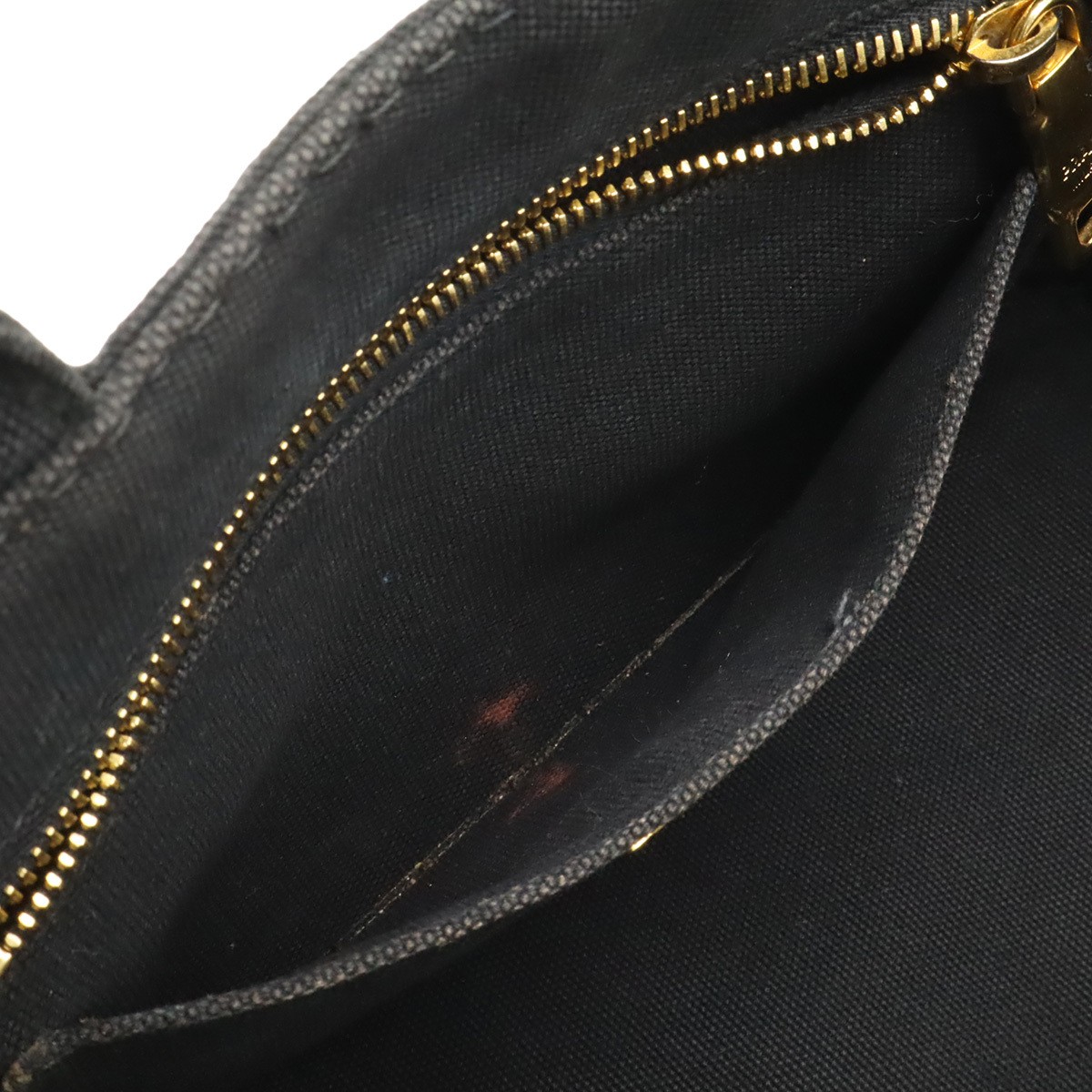 PRADA CANAPA Tote Bag Handbag Canvas NERO Black Gold Hardware Shoulder Strap Mis thumbnail 6