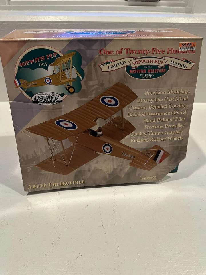 Vtg 1997 GEARBOX Limited Edition British Military WW1 SOPWITH PUP Airplane 1:32 - Image 3 of 4