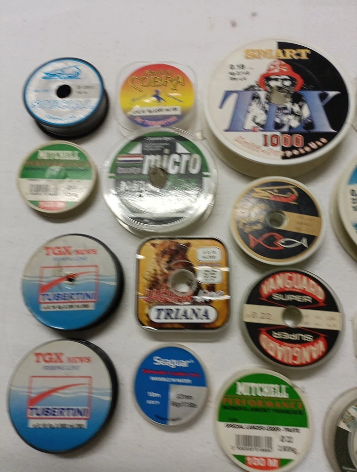 Filo Pesca Bobine Lotto 16 Pezzi Usate Da Collezione VintageLEGGETE DESCRIZIONE - Immagine 3 di 4