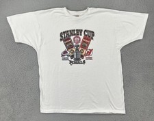 Vintage Fruit Of The Loom XL White Shirt 2001 NHL Hockey Stanley Cup Finals Tee