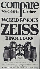 Zeiss Binoculars West Germany Many Models Vintage Print Ad 1960