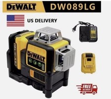 New DeWalt DW089LG 12V Green Line 3 x 360 Laser Level Laser battery charger Too
