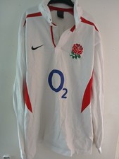 England 2003 2005 2004 rugby union long sleeve shirt jersey home white Nike XL