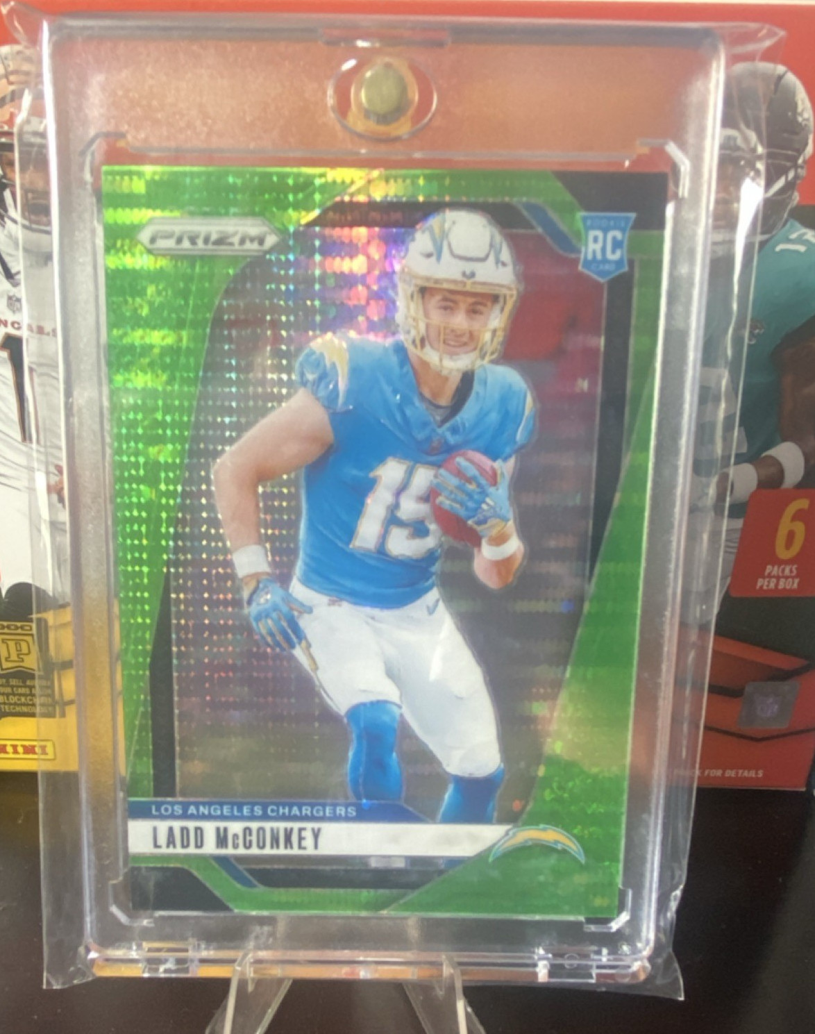 2024 Panini Prizm Ladd McConkey Rookie Green Prizm #365 Los Angeles Chargers NFL
