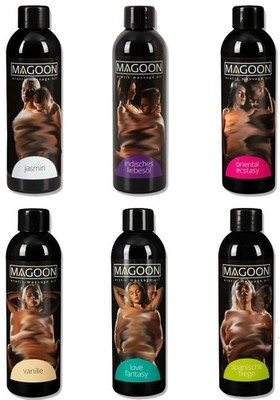 Massageöl Erotik Intim Massage Sex Öl Magoon  1,2 L -6 Flaschen a 200ml Pflegend