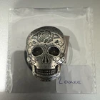 2 oz Silver Skull -  Monarch Day of the Dead Skull Rose - .999 Fine Silver💀🌹