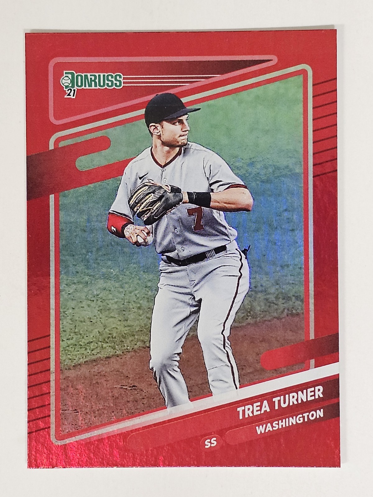 2021 Donruss Red Holo #93 Trea Turner Washington Nationals