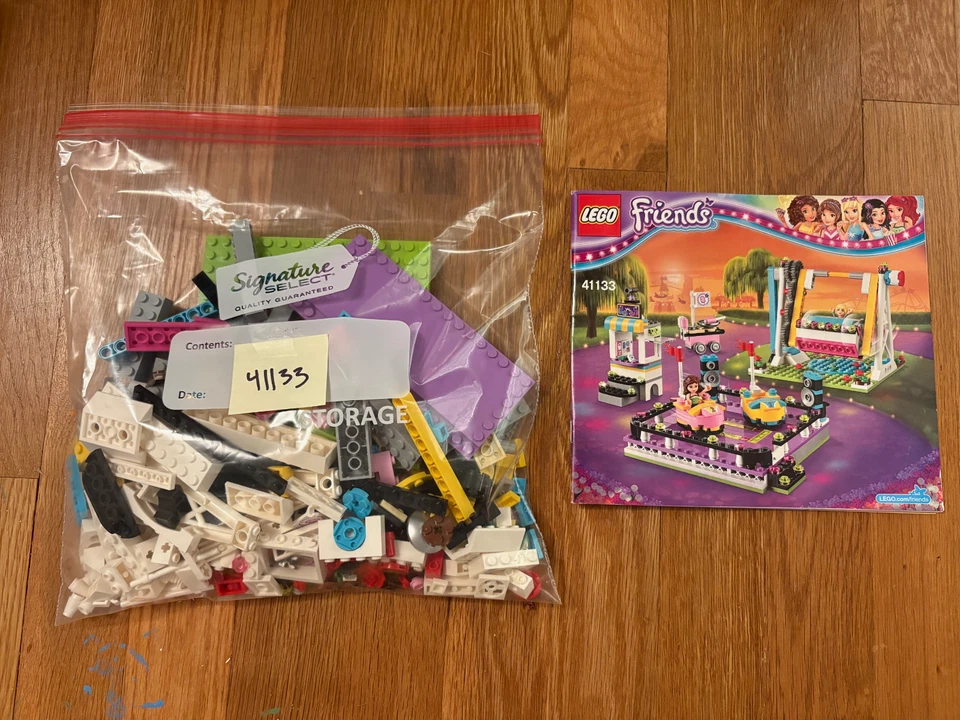 RETIRED LEGO FRIENDS 41133 Amusement Park Bumper Cars *COMPLETE SET* - Image 2 of 4