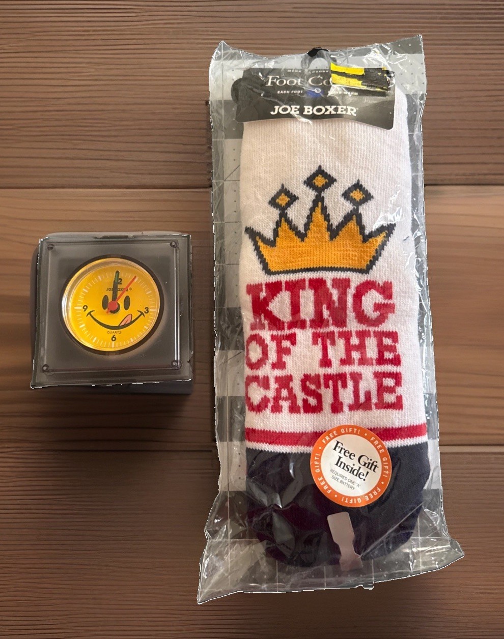 Joe Boxer Men Tube Lounge Socks King The Castle Travel Alarm Clock Vintage 2002