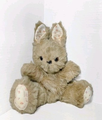 Plush Rabbit Full Body Hand Puppet Vintage 5 Digit Movement Country Chic