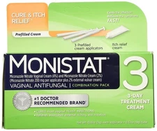 Monistat 3 Vaginal Antifungal Applicator 3 Day Treatment Cream Combination Pack