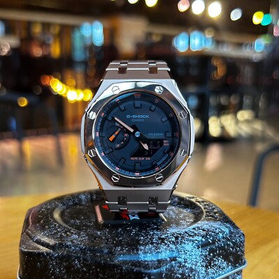 Custom Casio G-Shock GA2100 Casioak New Stainless Steel Rose Gold
