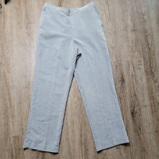 Alfred Dunner Casual Corduroy Pants Sz 12 Gray Elastic Waist 30" Inseam