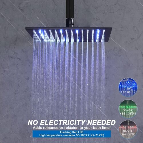 Thermostatic Shower System with Full Body Jets 8"/12"/16" Ceiling LED Rain Head - Picture 3 of 13