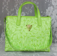 Valentino Orlandi Italian Lime Green Embroidered Leather Tote, ShoulderBag - NWT