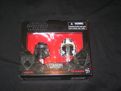 STAR WARS BLACK SERIES TITANIUM HELMETS KYLO REN POE DAMERON 01 COLLECTIBLE NEW