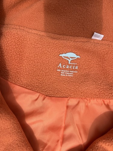Anthropologie Acacia Womens Small Fall Orange Fleece Embroidered Beaded Cardigan - Picture 7 of 11