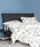 Janine Moments Mako-Satin BettwäSche 135X200 BlüTenranke Rosa GrüN BläTter 98103