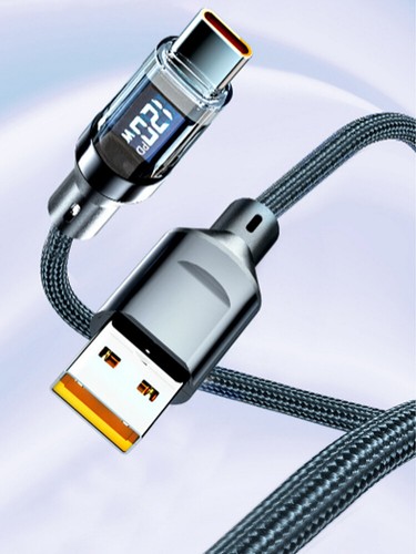120w Super Fast USB Type-C Charging Cable Braid Phone Charger Lead with Display - Picture 13 of 21