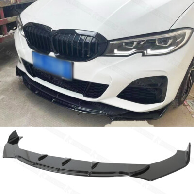 For 3 Series G20 G21 F30 E90 M Sport Front Splitter Bumper Lip Spoiler Glossy