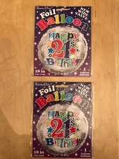 2 x SImon Elvin 21st helium 18" balloon  uk seller 