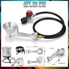 4 FT 20 PSI Adjustable High Pressure Propane Hose with Regulator & Burner Head