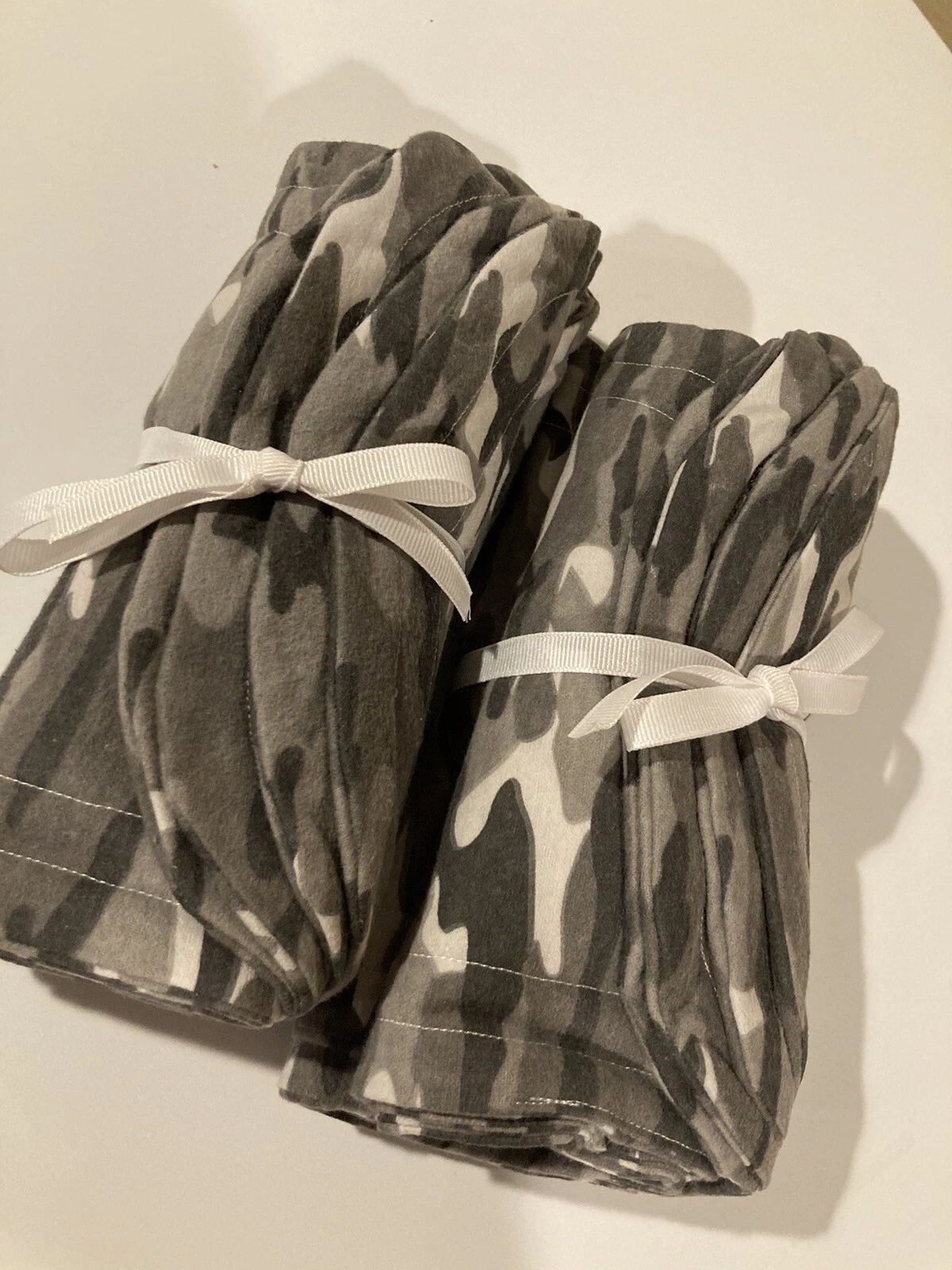 Baby Boy Infant Burp Cloths~Gray Camo Large Homemade~Set/4~Skin Soft Flannel