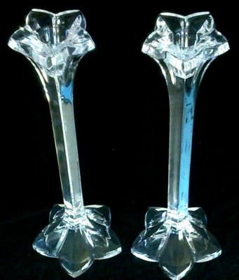 2er Set Pracht Nachtmann 26cm Kristall Sternmarke Aurel 90er Jahre Kerzenständer