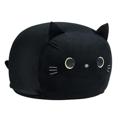 Stuffed Animal Storage Bean Bag Chair Cover for Kids Black Cat Beanbag Chair ...