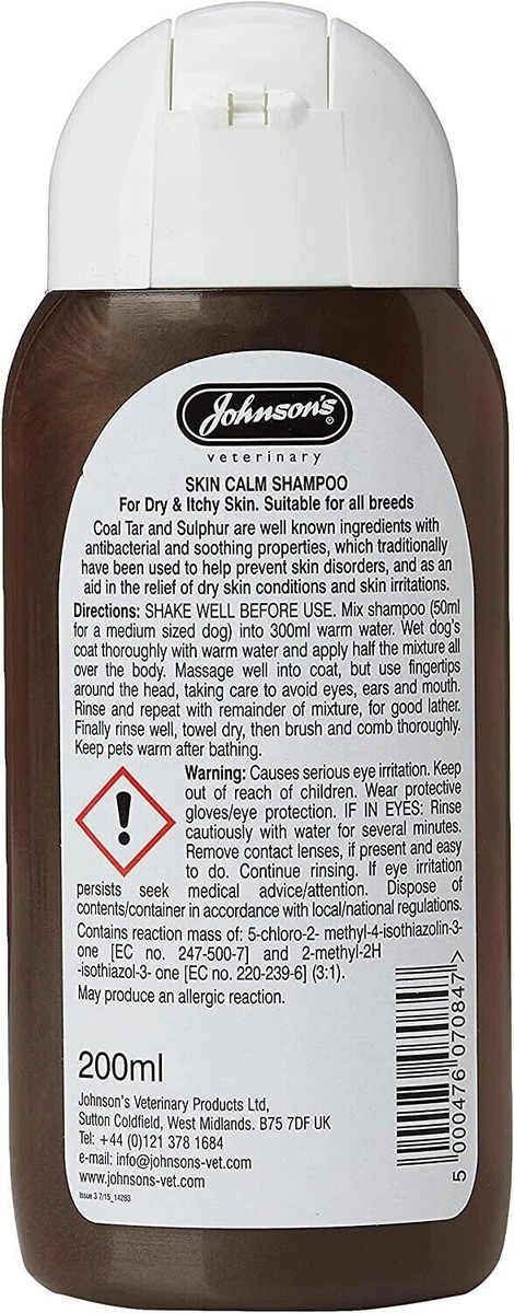 Johnsons skin top calm dog shampoo