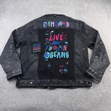 Dreamland Jacket mens 3XL XXXL Black Jean Denim Trucker Say It Loud Live Dreams