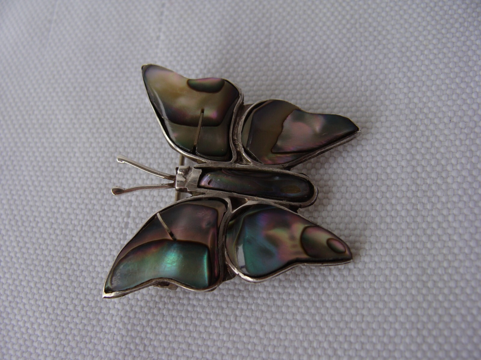 Vtg. 925 Solid Sterling Silver Abalone Shell Inla… - image 9