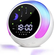 WiFi Smart Wake Up Light Machine Alarm Clock Bluetooth Speaker Kid Sleep Trainer
