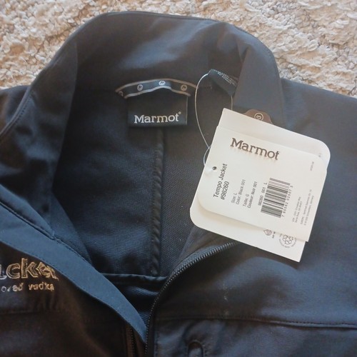 Marmot Softshell M3 Jacket New with Tags Large "Pucker Flavored Vodka" Black - Picture 2 of 7