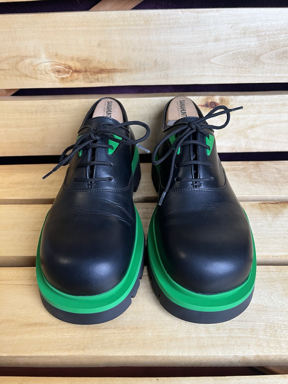 SAOLA Scarpe uomo Bottega Veneta stivaletti stringati con pneumatici tg. UK 7 5 US 8 5 EUR 41 5