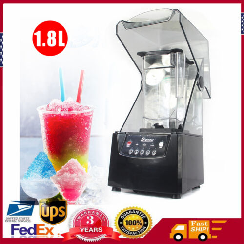 2600W Heavy-duty Commercial Blender With Shield Quiet Sound Enclosure 1.8L 110V - Afbeelding 1 van 20