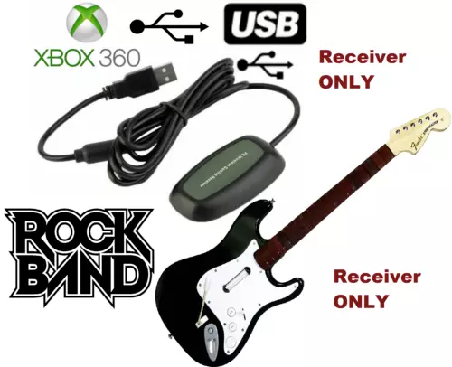 Rock Band Guitar Hero Clone Hero Xbox 360 Wireless PC Adapter USB Receiver  Only