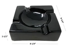 Large Ceramic Cigar Ashtray (black)