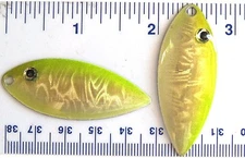 100 Matzuo MBW44 Chartreuse Size 4 Spinner Willow Blades With Realistic Eyes