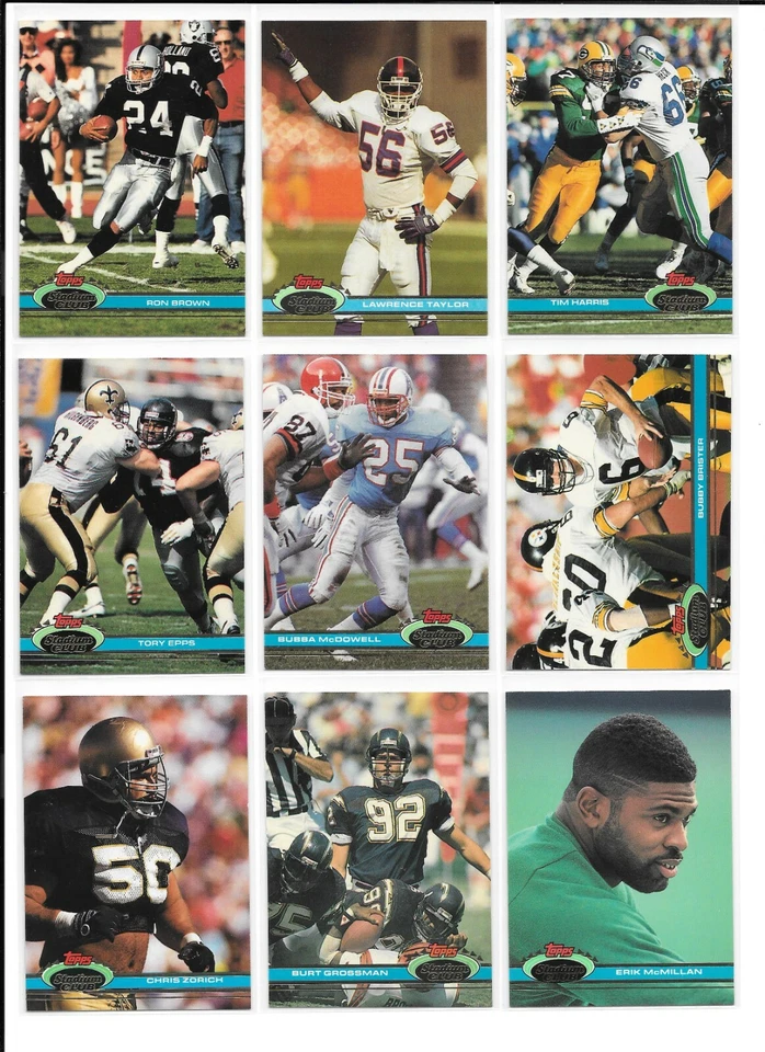 1991 Stadium Club Football Trading Cards / Choose From List  #s 251 - 500 / mb37 - Image 3 of 4