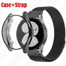For Samsung Galaxy Watch 4 Classic 42/46mm 40/44mm Metal Band Strap  Case Cover