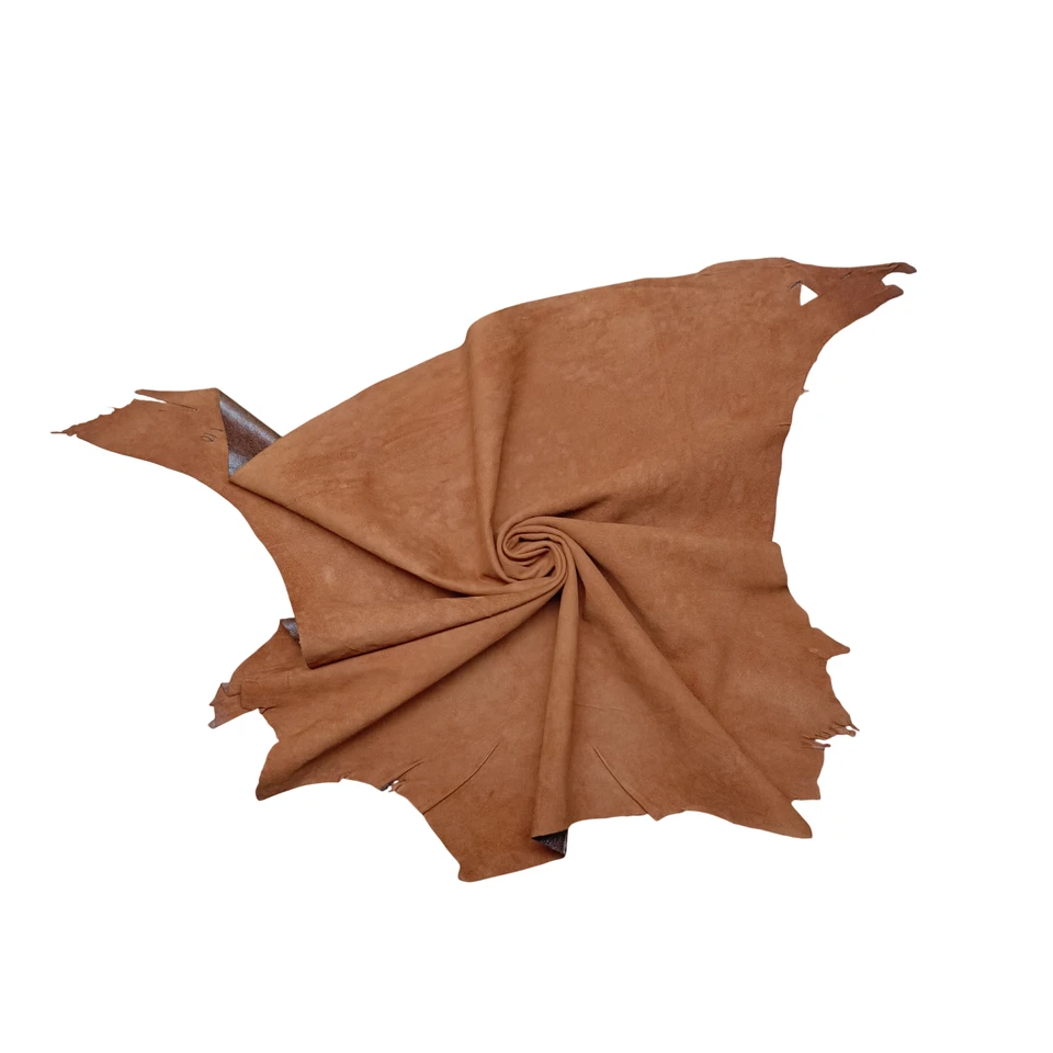Brown Suede BEST Quality Hides Lambskin Thin Soft Leather Hide skin skins 6sqft - Image 3 of 4