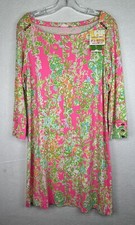 Lilly Pulitzer Sophie Dress Flamingo Pink Southern Charm Womens Large UPF 50